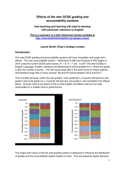 Effects of the new GCSE grading and accountability systems
