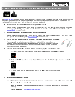 Using the USB port to play MP3 files from a connected