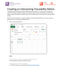 Creating an Intersecting Traceability Matrix