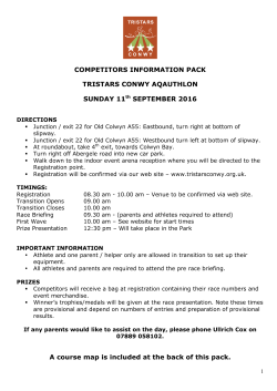 COMPETITORS INFORMATION PACK TRISTARS CONWY