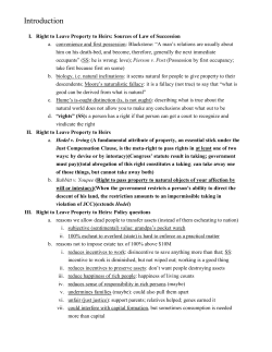 Introduction Intestate Succession: An Estate Plan by Default Wills