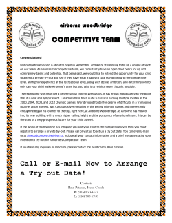 Call or E-mail Now to Arrange a Try-out Date!