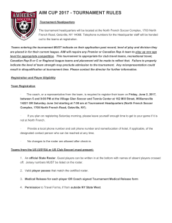 aim cup 2017 - tournament rules