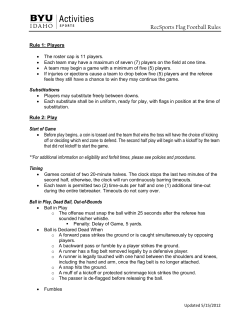 RecSports Flag Football Rules