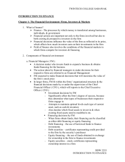 introduction to finance