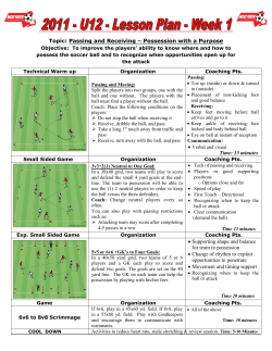 Topic: Passing and Receiving &ndash; Possession with a Purpose Time