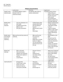 Reformation Chart Divisions Answers