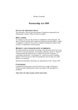 Part I &mdash; Nature of partnership