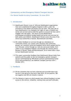Healthwatch Dorset commentary on non