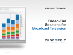 End-to-End - WideOrbit Inc. Broadcast Calendar Downloads