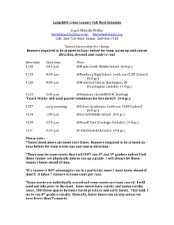 LutheRUN Cross Country Fall Meet Schedule Coach Michelle