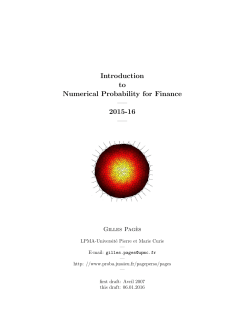 Introduction to Numerical Probability for Finance &mdash;&ndash; 2015-16
