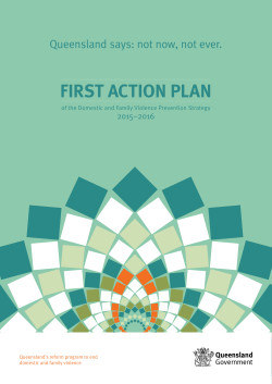 First action plan - Department of Communities, Child Safety and