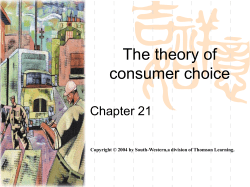 Chapter 21 the theory of consumer choice
