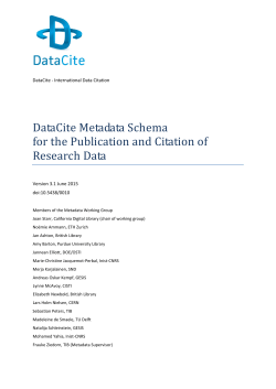 DataCite Metadata Kernel - DataCite Metadata Schema