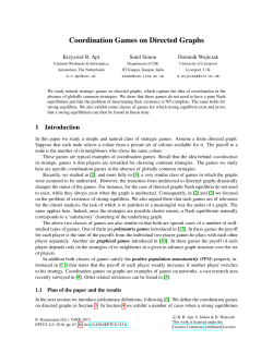 Coordination Games on Directed Graphs