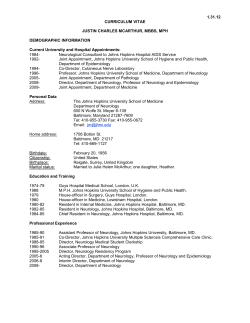 curriculum vitae - Johns Hopkins Medicine