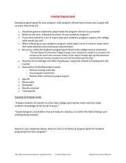Goals, Outcomes, Measures, and Targets
