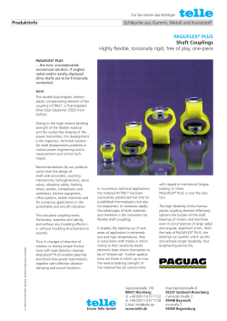 PAGUFLEX&reg; PLUS Shaft Couplings Highly flexible, torsionally rigid