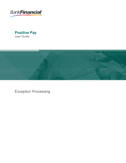 Positive Pay - BankFinancial