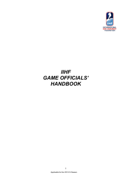 iihf game officials` handbook