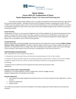 Master Syllabus Course: MUS 107, Fundamentals of Theory Cluster