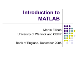 Introduction to MATLAB