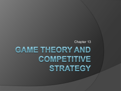 Game theory and competitive strategy