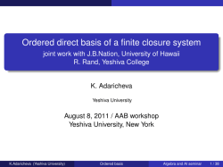 Ordered direct basis of a finite closure system