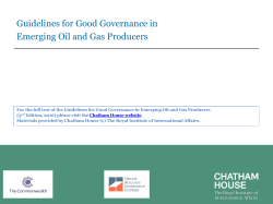 Guidelines for Good Governance in Emerging Oil