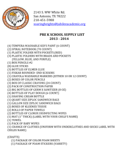 2 nd grade school supply list 2013 - 2014