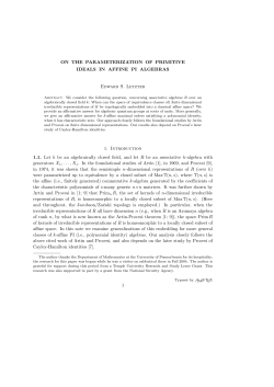 ON THE PARAMETERIZATION OF PRIMITIVE IDEALS IN AFFINE PI