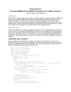 Accessing DBMS with the GROOVY Procedure and a