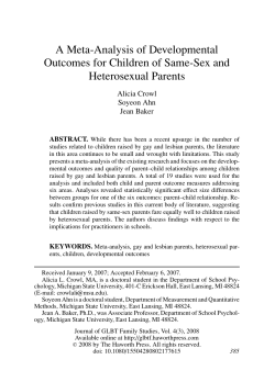 A Meta-Analysis of Developmental Outcomes for