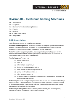 Electronic Gaming Machines Rules
