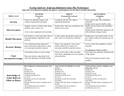 Badminton Game Play Assessment Template