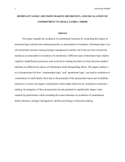 Dominant Logic, Decision-Making Heuristics, and Escalation of