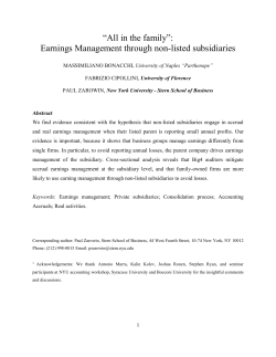 Earning Management through non listed subsidiaries