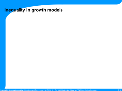 Inequality in growth models - MA in Development Economics