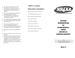 Coaches Eligibility Brochure
