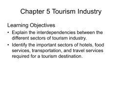 Operating Sectors of the Tourism Industry