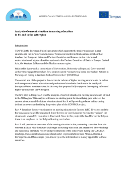 ANALYSIS OF CURRENT SITUATION IN EU AND WB