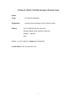 Pricing of a Bank`s Portfolio through a Dynamic Game