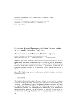 Engineering Systems Maintenance by Optimal Decision Making