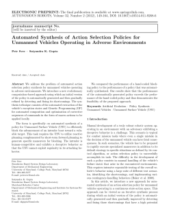 Automated Synthesis of Action Selection Policies for