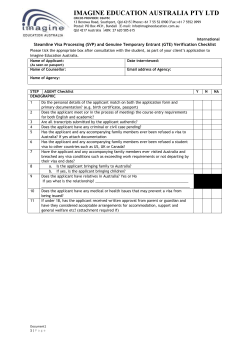 SVP and GTE verification checklist