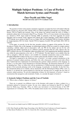 Multiple Subject Positions: A Case of Perfect Match between Syntax