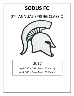 Sodus FC Spring Classic 2 nd Annual Soccer Tournament