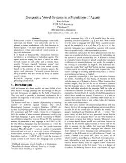 Generating Vowel Systems in a Population of Agents