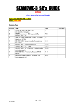 SEAMEWE-3 SC`s GUIDE